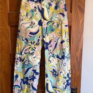 Maeve by Anthropologie Vibrant Floral Wide-Leg Pants Colette Pants see notes